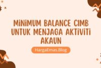 Minimum Balance CIMB untuk Menjaga Aktiviti Akaun